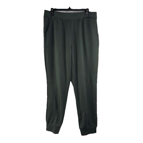 Eddie Bauer Lounge Joggers Womens Large Green Pull On Pockets Logo Sweatpants - Picture 1 of 5